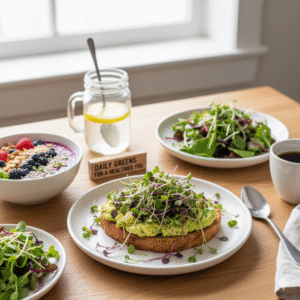 sandwiches and microgreens combined
